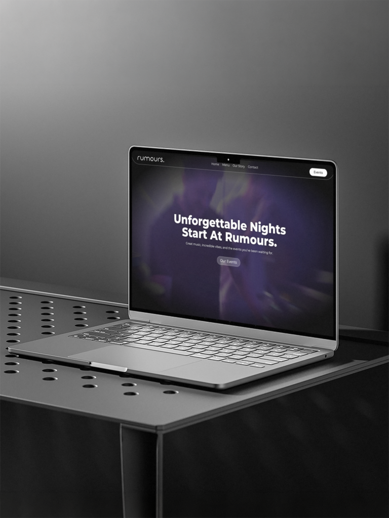 Custom website design built by ObliqMedia for Rumours Bar, Limassol, Cyprus